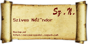 Szives Nándor névjegykártya
